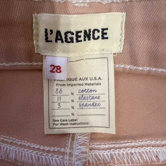 L'Agence Margot High Rise Dusty Pink Coated Cropped Skinny Jeans 28 NWT - Picture 6 of 6